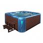 Mobile Preview: Sprudelbad Outdoor Whirlpool, Bari, blau/teak, Sauna Wellness Welt