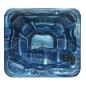 Mobile Preview: Sprudelbad Outdoor Whirlpool,  Bari, blau/teak, oben, Sauna Wellness Welt
