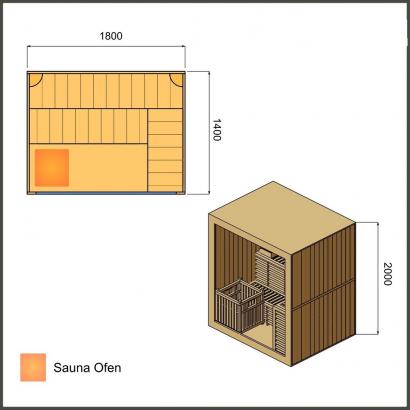 Saunakabine Sarina 180, Plus, Maße, Sauna-Wellness-Welt